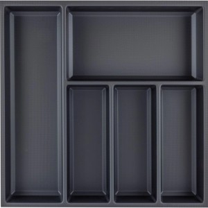 Agoform Sky Schubladeneinsatz, schwarz, aus Kunststoff mit strukturierter Soft Touch Oberfläche und Fächern.