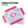 Bestlivings Frischhaltebox 1,5L, 2er Set. Rote Lunchboxen aus Kunststoff mit Deckel und Ventil.