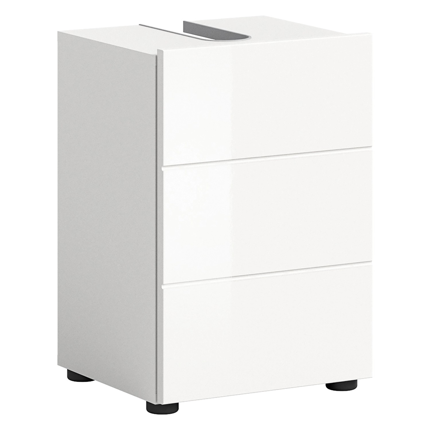 Thumbnail - Waschbeckenunterschrank Vira 1-türig Weiß Hochglanz 56 cm x 38 cm x 34 cm