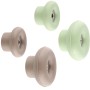 Wagner Wandhaken-Set Dot, 4 Haken in Taupe und Pastellgrün aus Elastomer und Stahl.