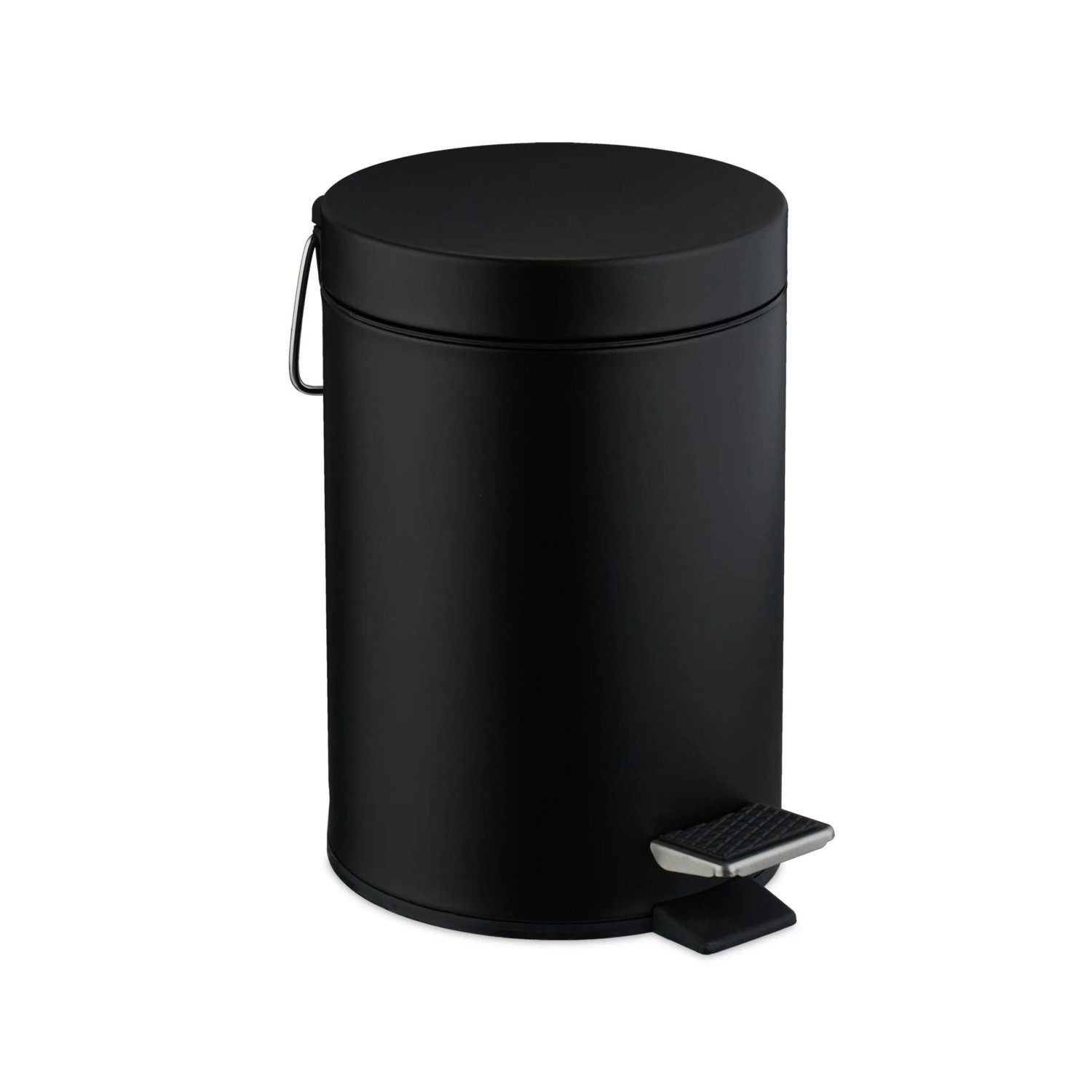 Relaxdays Kosmetikeimer Stahl Schwarz Trittpedal Mit Inneneimer 3 Liter 25 cm x 17 cm x 23 cm 0,7 kg
