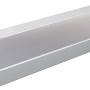 Silberne Aluminium Fensterbank, 11x125cm, für kontrollierte Wasserableitung.