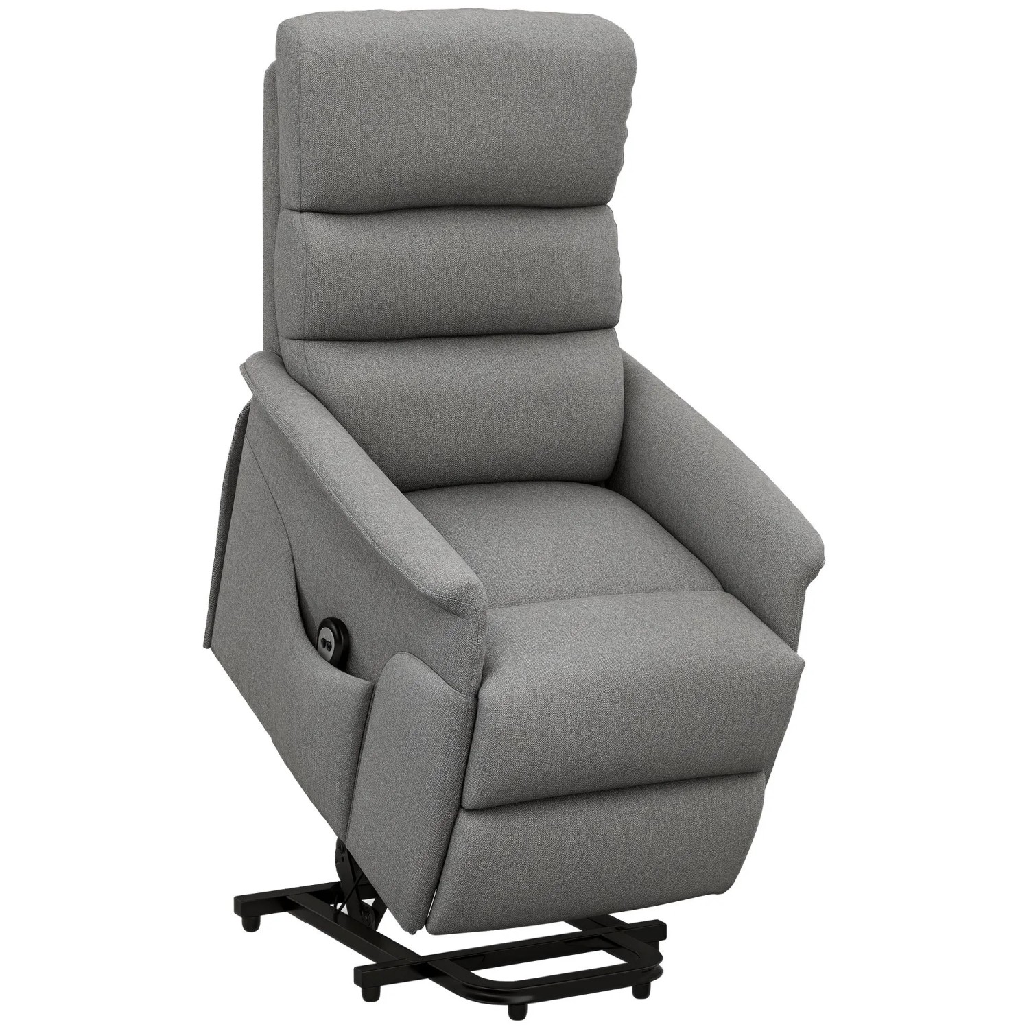 HOMCOM Relaxsessel Sessel mit Leinenoptik, Taschenfeder und Fernbedienung (TV-Sessel, 1-St., Fernsehsessel), für Wohnzimmer, Grau