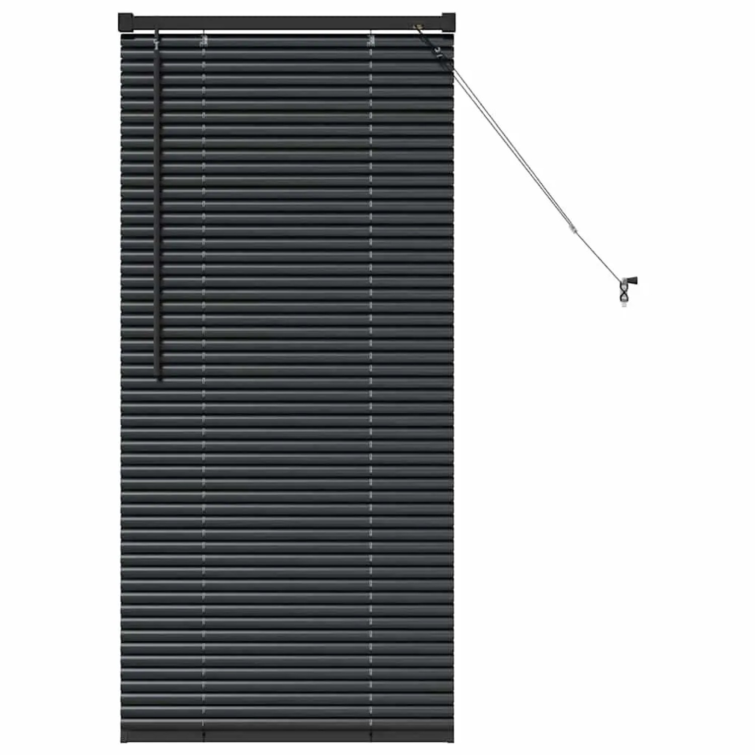 vidaXL Balkenjalousien mit Vorhängen Schwarz 130 x 65 cm Aluminium 42006115 günstig online kaufen