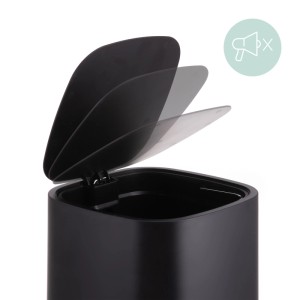 Relaxdays Mülleimer Kunststoff Schwarz Softclose 9 l 27 cm x 21 cm x 26 cm 0,9 kg