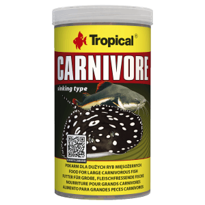 Tropical Carnivore Fischfutter-Granulat, proteinreich für fleischfressende Fische.