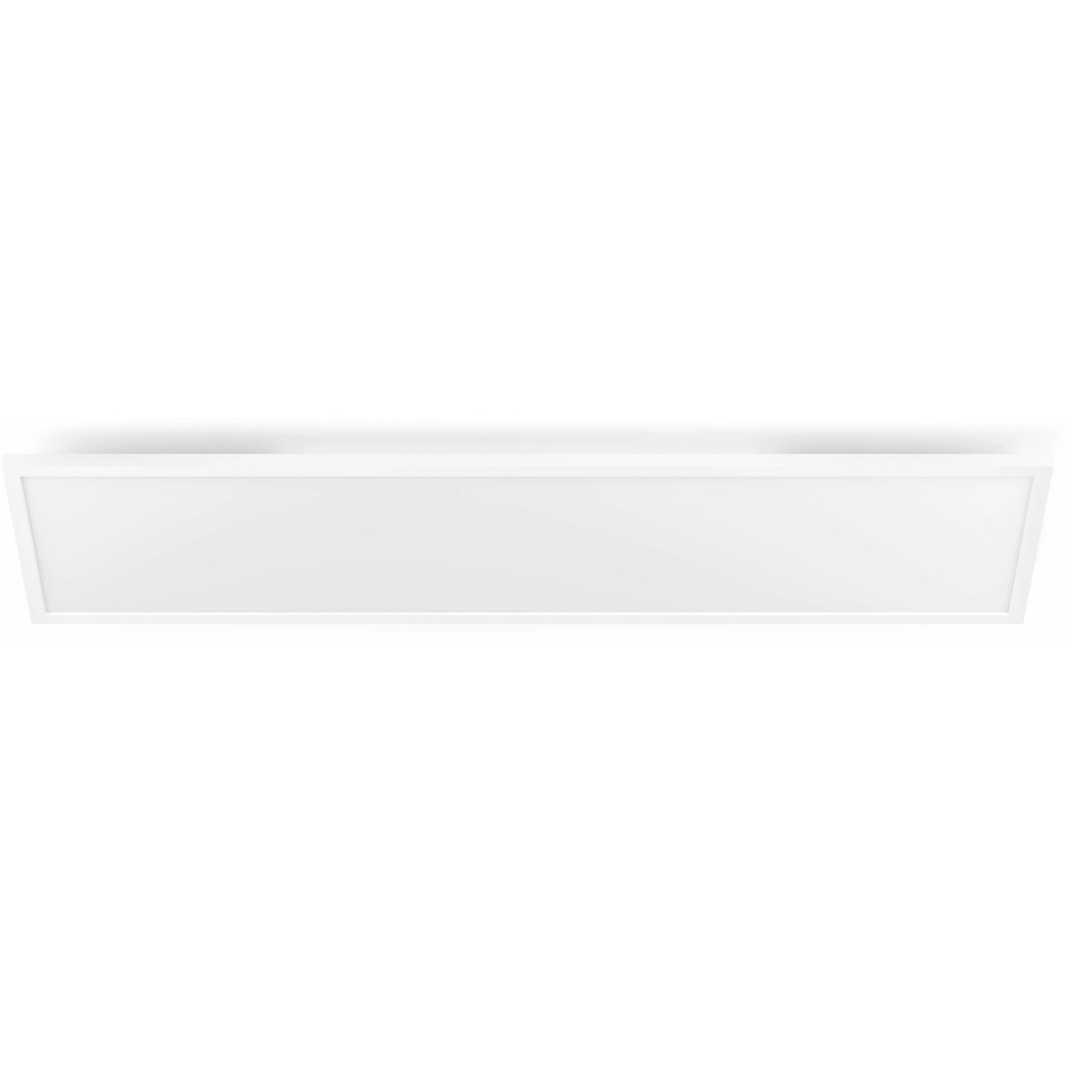 Rechteckige, weiße Philips Hue LED Deckenleuchte Aurelle, 120x30 cm, für smarte Lichtsteuerung.