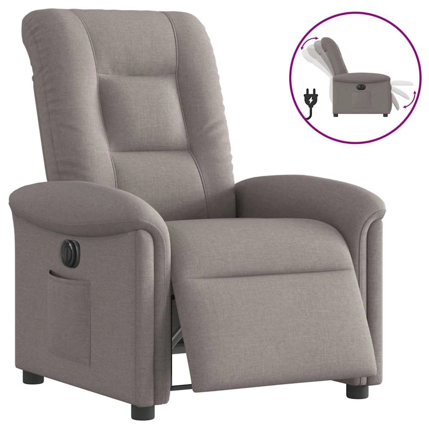 vidaXL Relaxsessel Elektrisch Taupe Stoff 3303241 günstig online kaufen