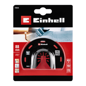 Einhell Tauchsägeblatt HSS BiM, Ø 88mm, halbrund, für Multitool. Zum Sägen von Metall, Holz und Kunststoff.