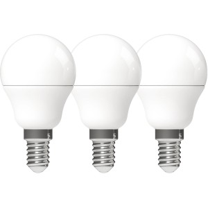 3er-Pack E14 LED-Leuchtmittel Globe G45, 4,9W, warmweiß, für Lampen und Leuchten.