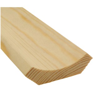 Helle Hohlkehlleiste aus Kiefernholz, 14x14 mm, für den Innenausbau.