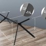 Schwarzes DELUKE Tischgestell PROXI aus Stahl, 72x195x71cm, für Wohnzimmertische.