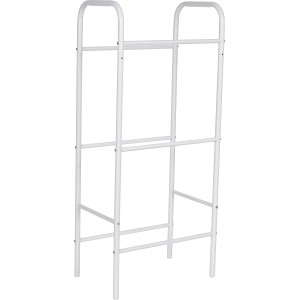 Weißer Stahl-Flaschenkastenständer für 3 Kästen, Regalsystem zur Aufbewahrung von Getränkekisten.