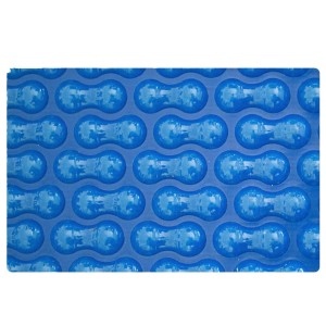 Blaue Evolution Solarplane 800x400cm mit Geobubble-Technologie für Rechteckpools.