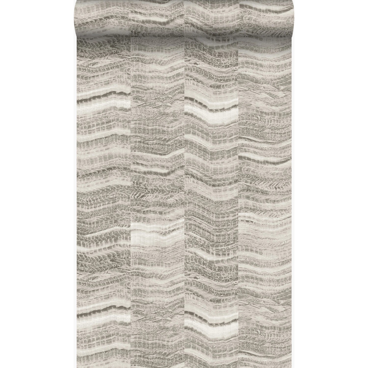 Origin Wallcoverings Tapete Zick-Zack-Mamorstreifen Hellgrau 53 cm x 10.05 günstig online kaufen
