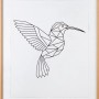 Wechselrahmen Buche 50x70 cm mit geometrischem Kolibri-Motiv. Bilderrahmen für Fotos und Poster.
