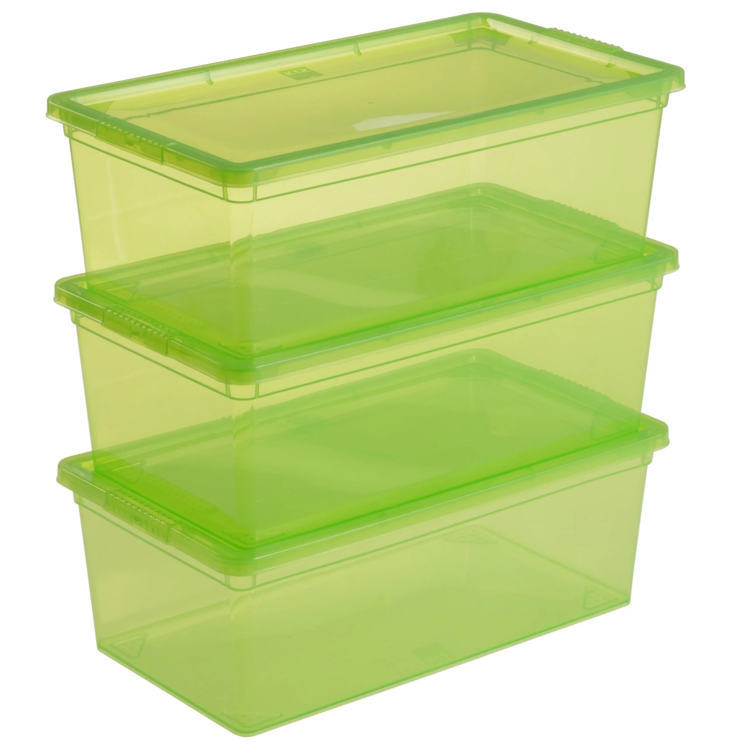 Rinboat Aufbewahrungsbox – 6 Stück, Transparent & Grün, 26x19x9,5 Cm