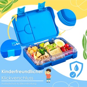 Ecosa EO-8170 Snackbox Brotdose mit 6 Fächern BPA-Frei Blau