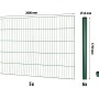 Einstabmattenzaun-Set Classic Grün, 10m Komplettset mit Zaunmatten, Pfosten und Verbindern.