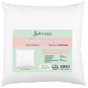 Bestlivings Füllkissen 50x50 cm mit Mikrofaserbezug, ideal für Sofa & Bett.