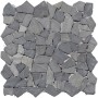 Bruchmosaikmatte in Schwarz-Braun, 30,5x30,5 cm, Naturstein-Optik für Innenräume.