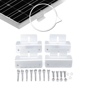 4-teiliges Z-Winkel Befestigungsset für Solarmodule zur Montage auf Dach und Wand.