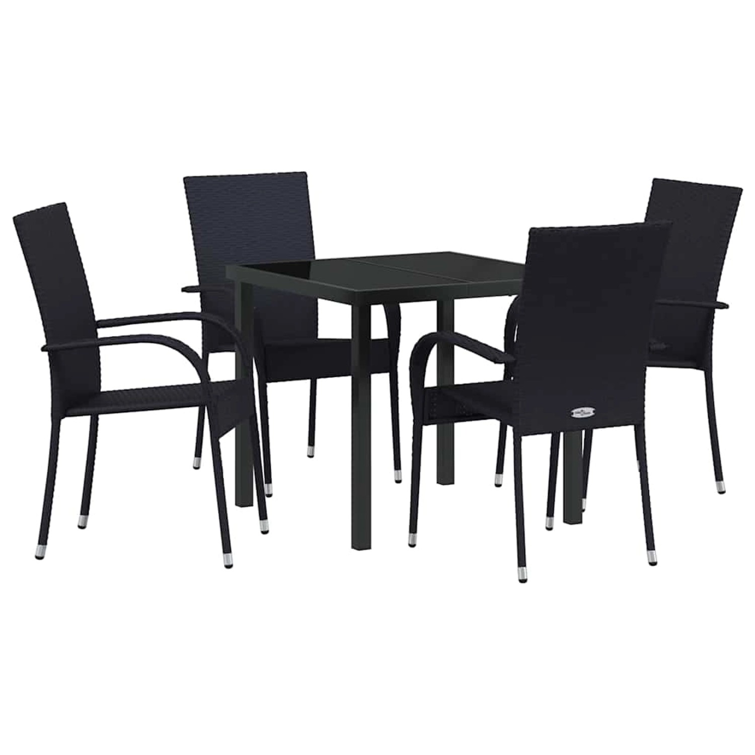 vidaXL Garten Essgruppe 5-Tlg Schwarz Poly Rattan 3379402 günstig online kaufen