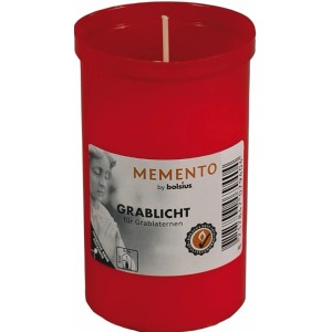 Rotes Bolsius Grablicht ohne Deckel, Brenndauer bis zu 55 Stunden.