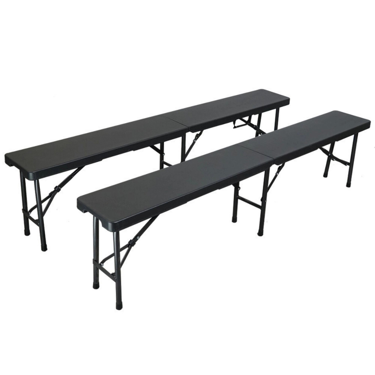 CHEFGASTRO 2er Set Bierbank Klappbar Klappbank Outdoor Wetterfest Mit Tragegriff Campingbank Faltbar 8 Personen Kunststo...