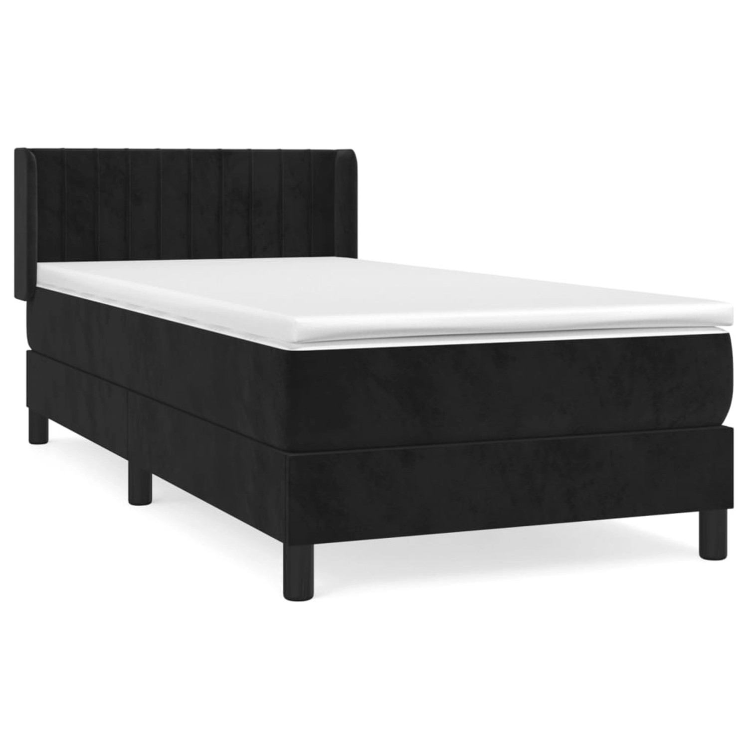 Vidaxl Boxspringbett Mit Matratze Schwarz 90x190 Cm Samt günstig online kaufen