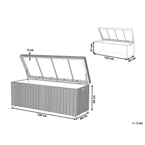 Beliani Truhe MODENA Dunkelbraun 46x126x63