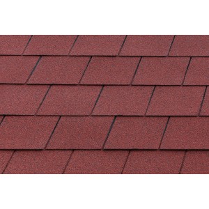 Rote Bitumenschindeln von Skan Holz, 2m², für Gartenhaus-Dächer.