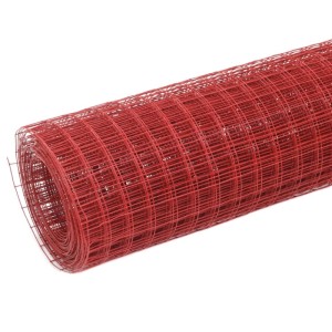 vidaXL Drahtzaun Stahl mit PVC-Beschichtung 10x0,5 m Rot 143668