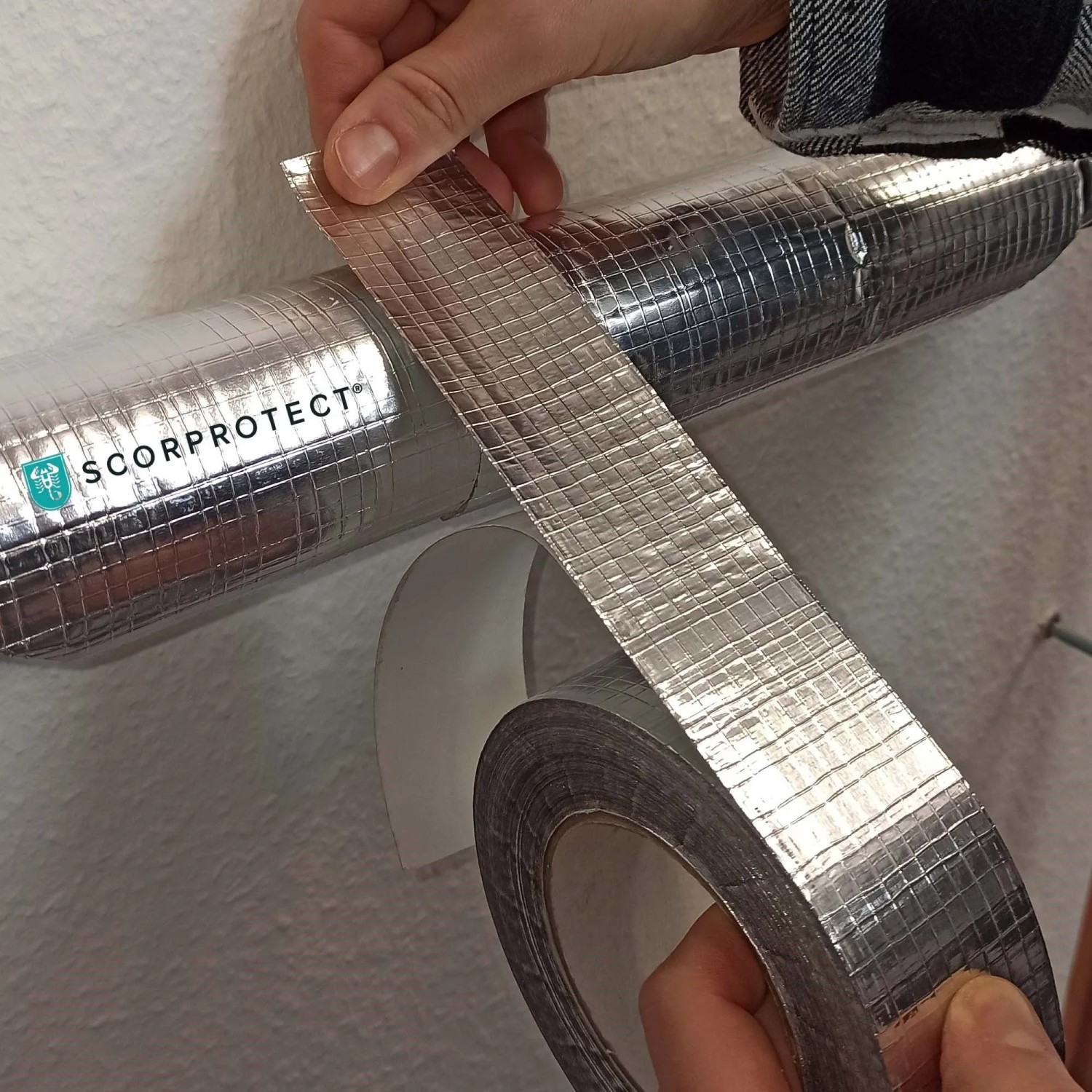 Scorprotect Alu Klebeband zur Rohrisolierung, 48mm x 50m, mit Glasgelege.