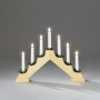 Konstsmide Holzleuchter mit 7 Lichtern, naturfarben, für stimmungsvolle Weihnachtsdekoration im Innenbereich.