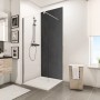 Schulte Duschrückwand DecoDesign Stein Anthrazit, 255x150cm im Badezimmer.