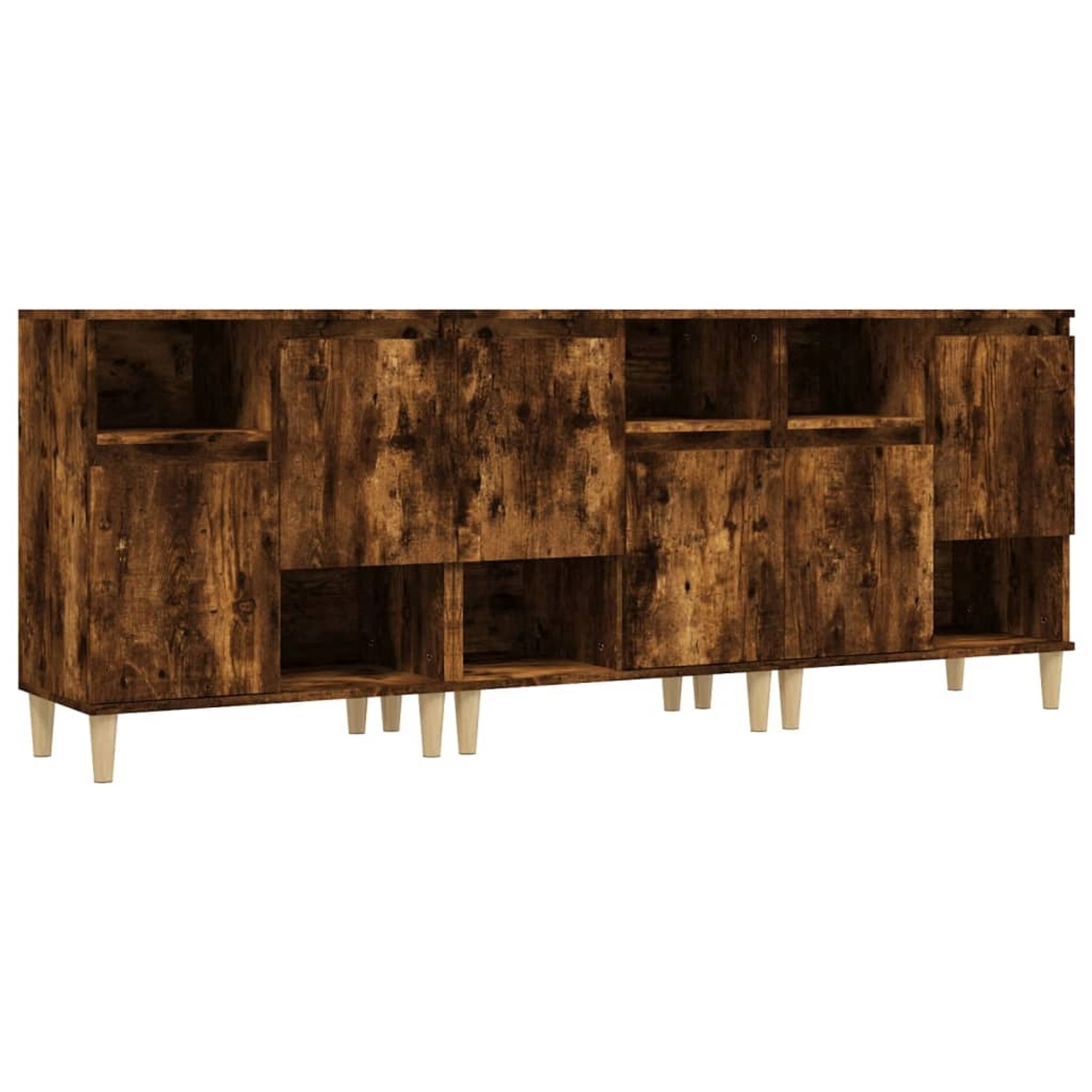 vidaXL Sideboards 3 Stk Räuchereiche 60x35x70 cm Holzwerkstoff 3185740