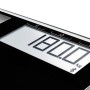 Digitale Leifheit Personenwaage Shape Sense Connect 50 in Schwarz-Silber mit LCD-Anzeige.