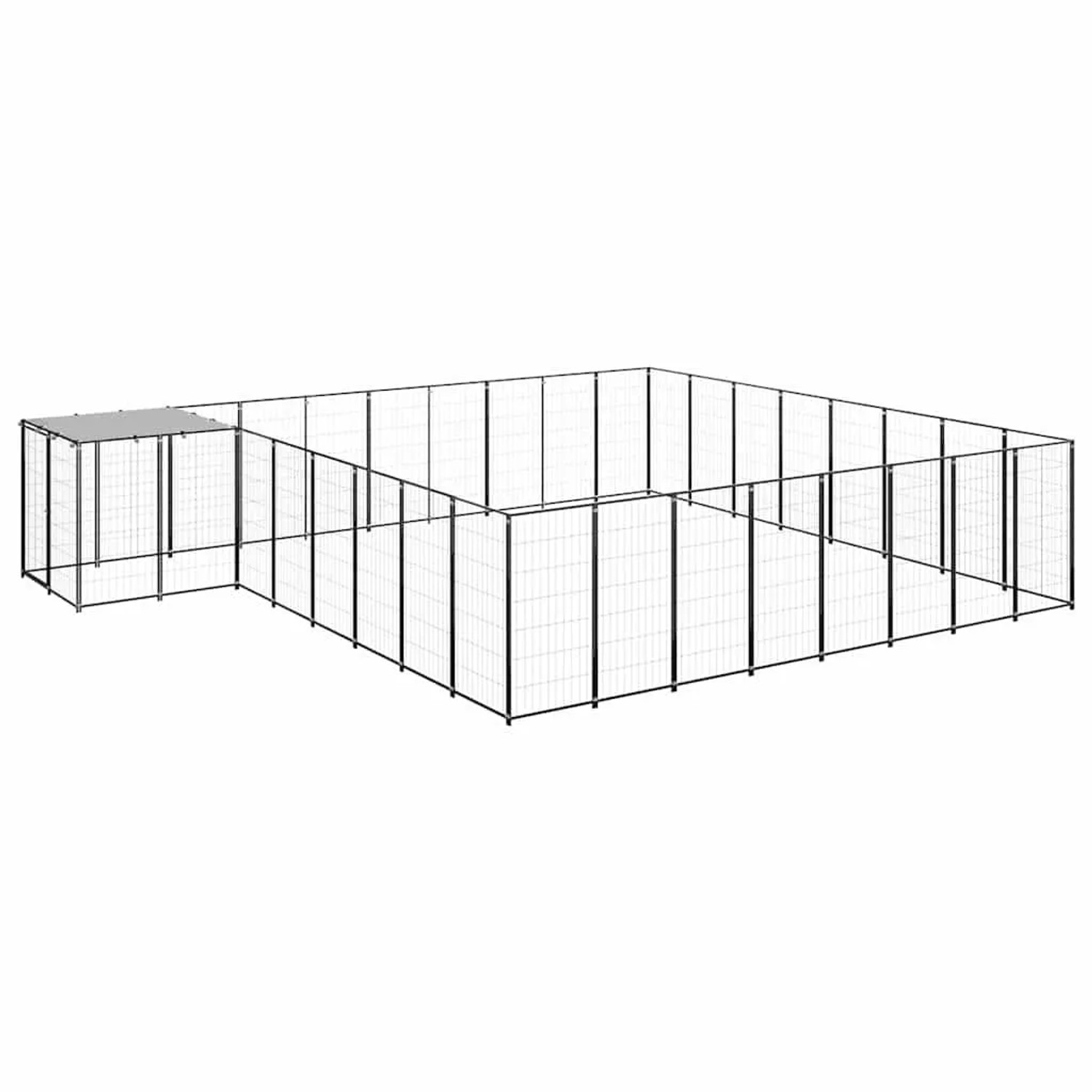 vidaXL Hundezwinger Schwarz 20,57 m² Stahl 3082228