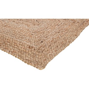 Detailansicht: Naturfarbener Jute Teppich, 60x90 cm, geflochtene Struktur.