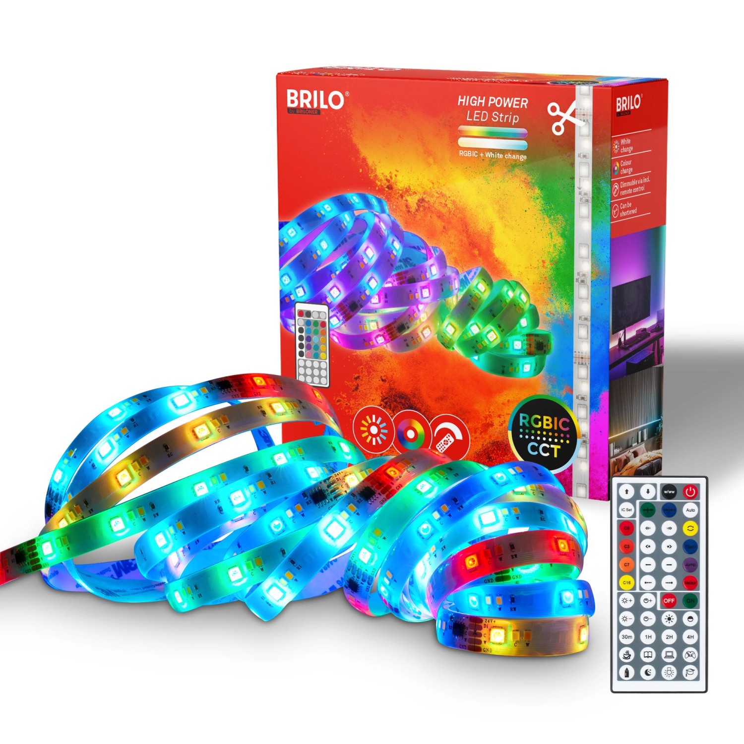 Brilo LED-Band RGBIC CCT 24 W Weiß 5 m