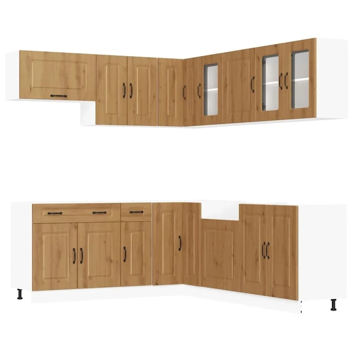vidaXL 11 Tlg Küchenschrank-Set Kalmar Artisan-Eiche Holzwerkstoff 3314920