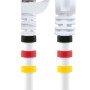 Weißes Schwaiger CAT7 Netzwerkkabel, 10m, mit farbigen Clips für Computer & Multimedia.