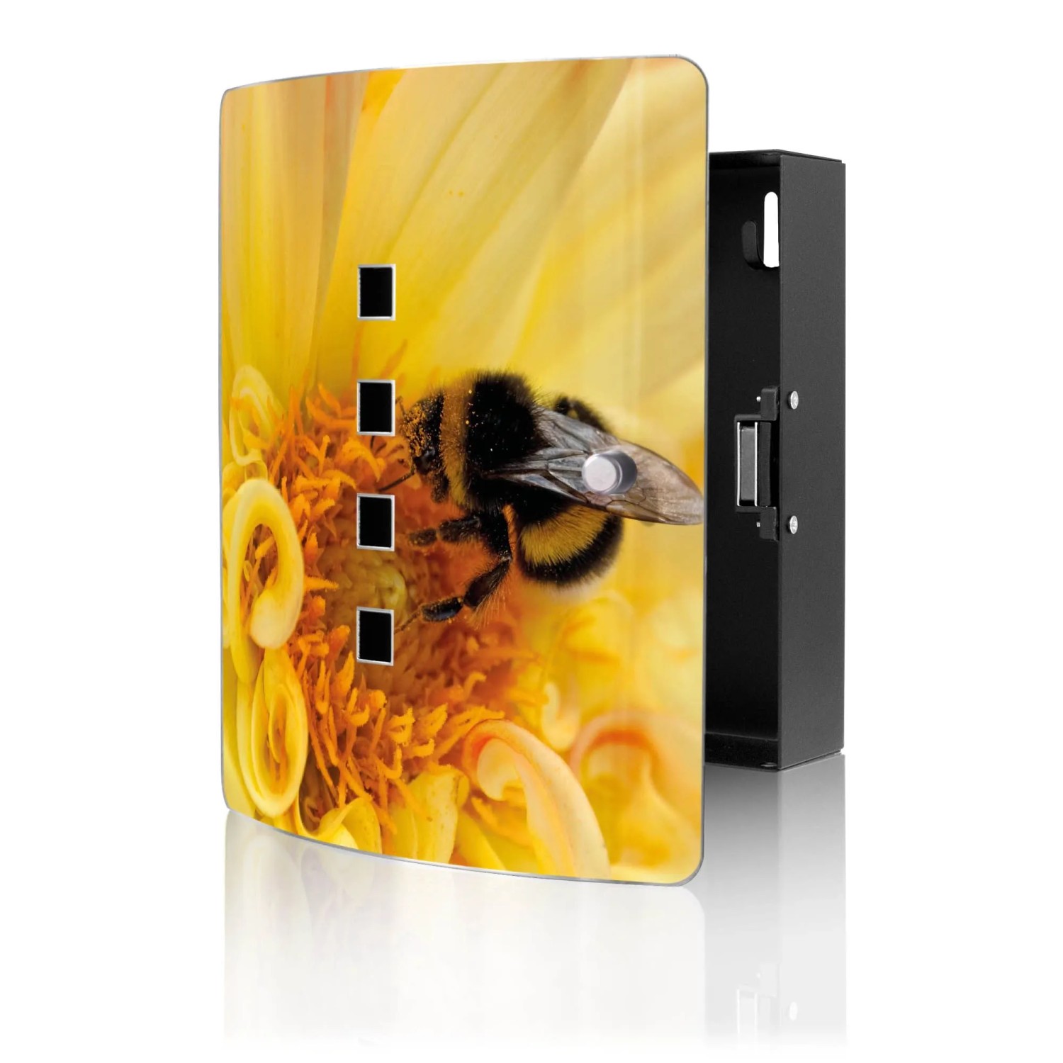 Banjado Design Schlüsselkasten Aus Edelstahl Für 10 Schlüssel 24x21,5x7cm Mit Magnetverschluss Motiv Hummel