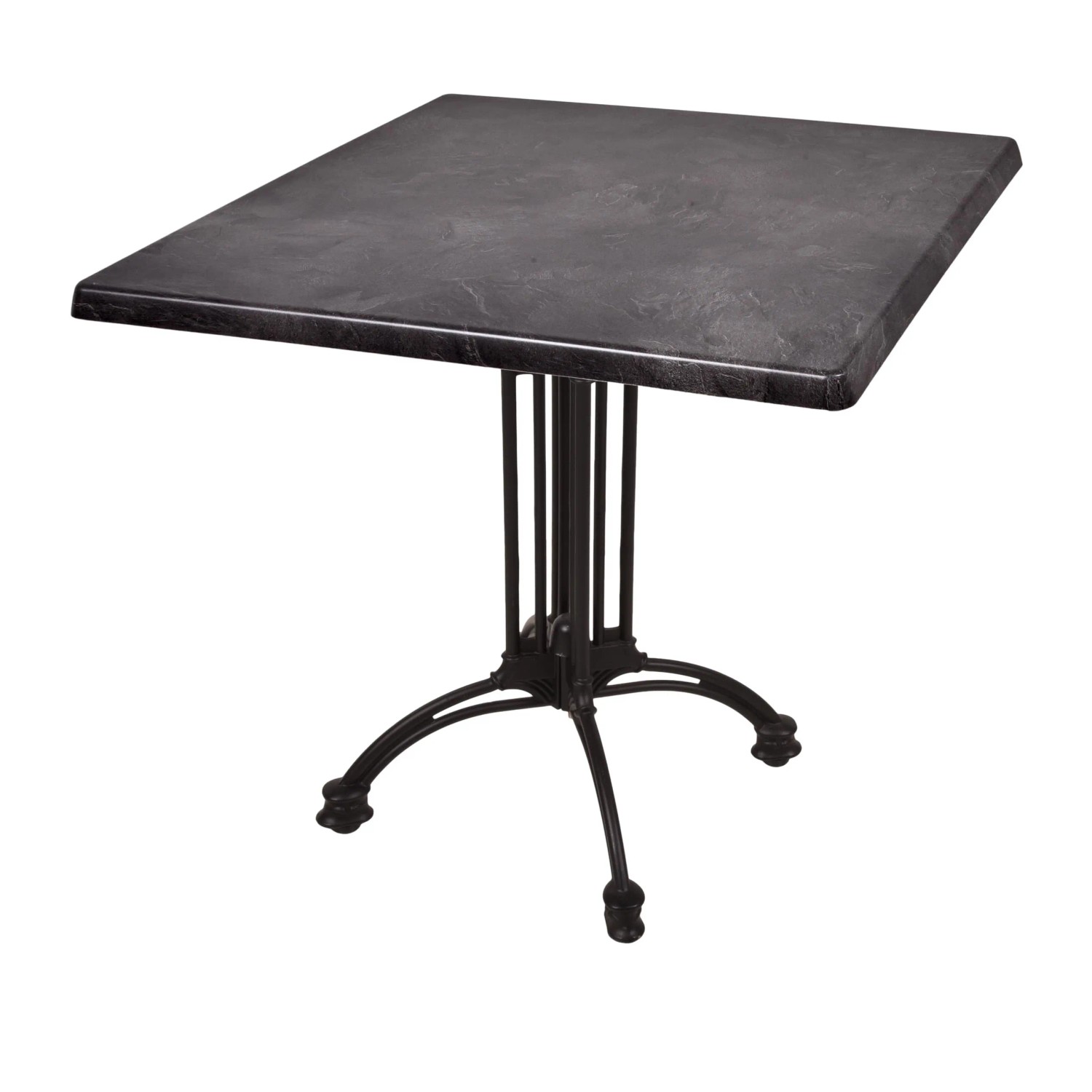 DELUKE Bistrotisch JELENA 80x80cm Quadratisch Schwarz Holz Cafétisch Bartisch Gartentisch Outdoor-Esstisch