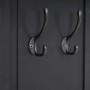 Detailaufnahme: Dunkelgraue MCW Wandgarderobe mit zwei Metallhaken.