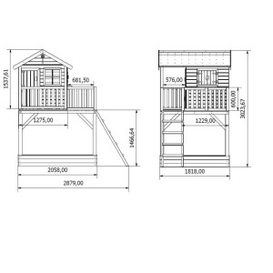 Prestige Garden Stelzenhaus Funny XXL mit Sandkasten KDI Inklusive Rutsche Pastellrosa
