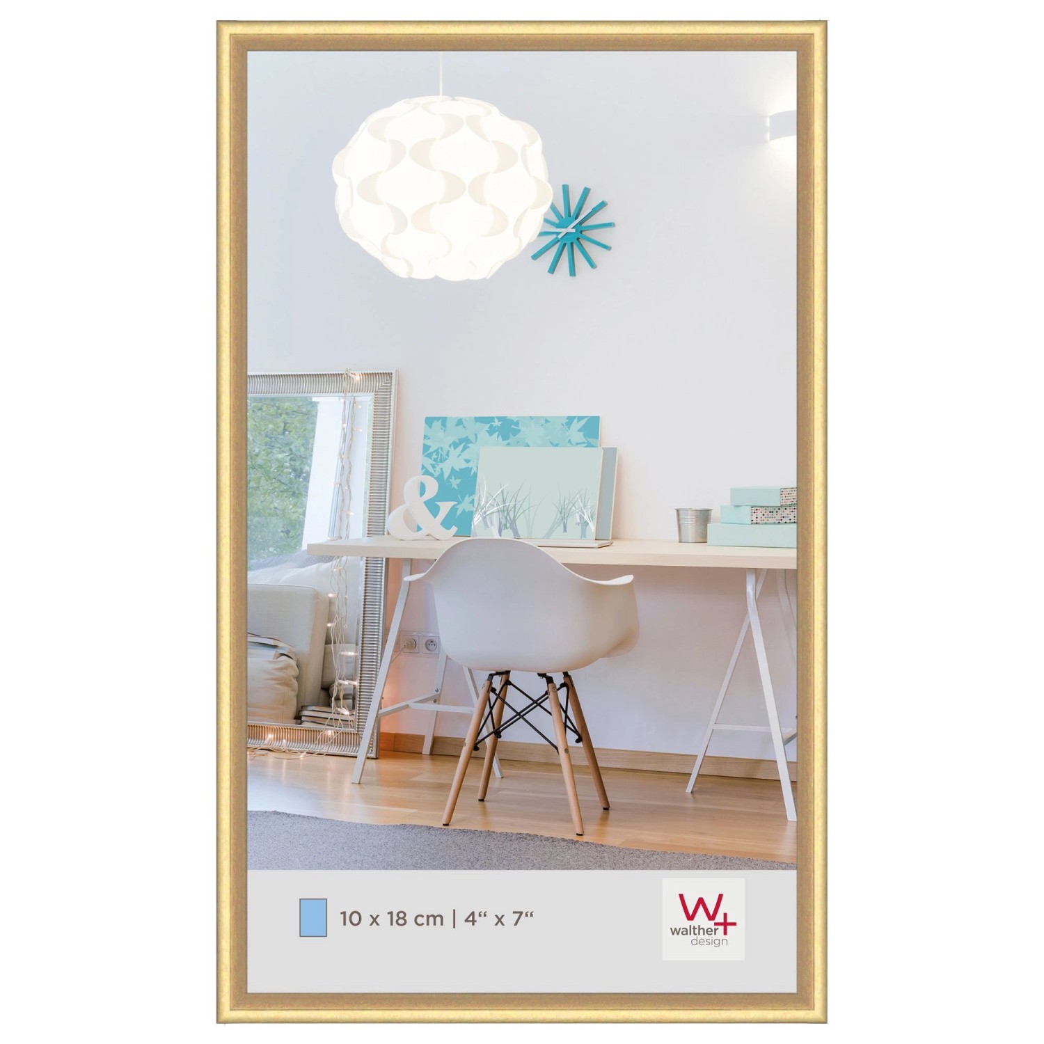 walther design New Lifestyle Kunststoff Bilderrahmen 10x18 cmGold KV118G günstig online kaufen