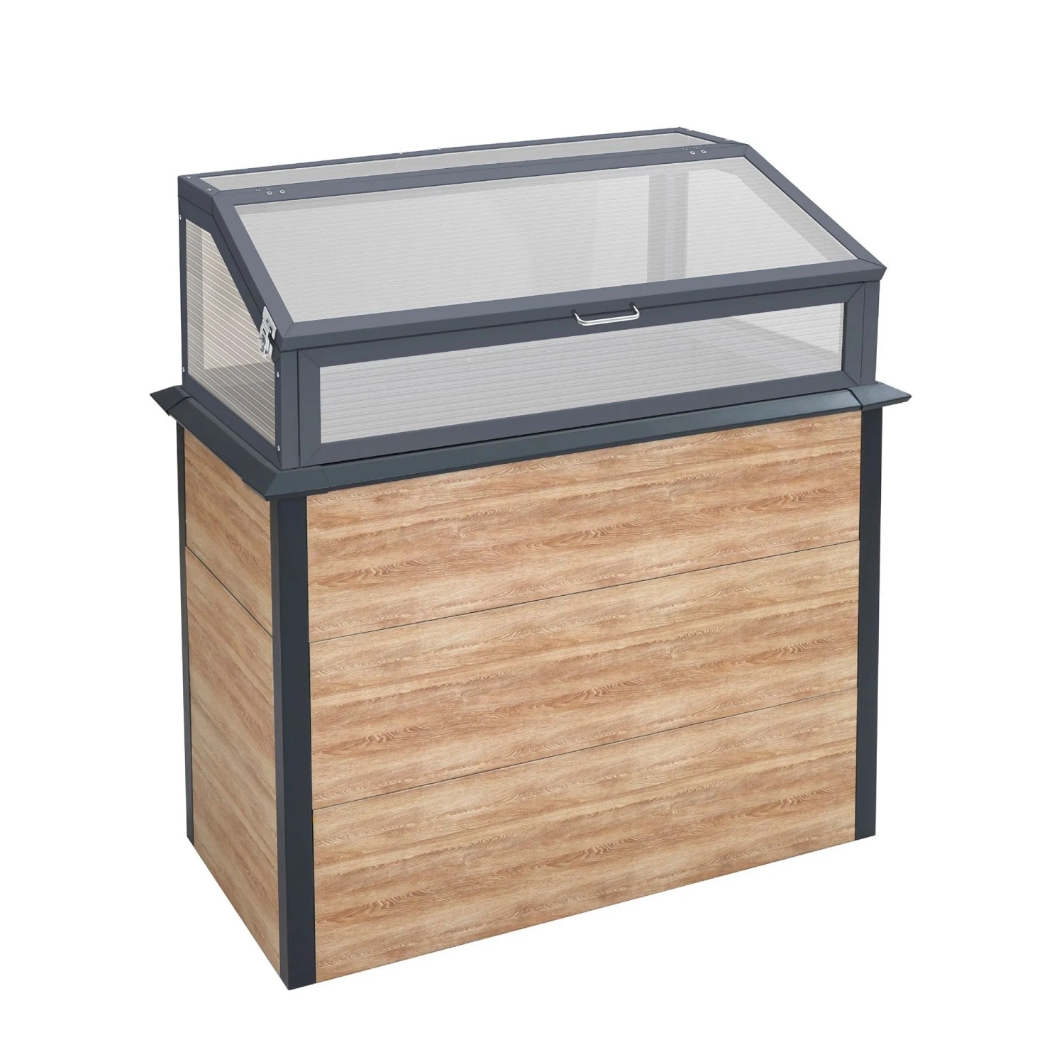 Westmann Hochbeet mit Frühbeetaufsatz Primus-Multi Plus M Holzoptik 113 x 100 cm