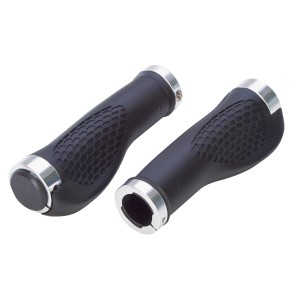 Ergonomische Prophete Komfortgriffe für Fahrräder, schwarz mit Schraubbefestigung.